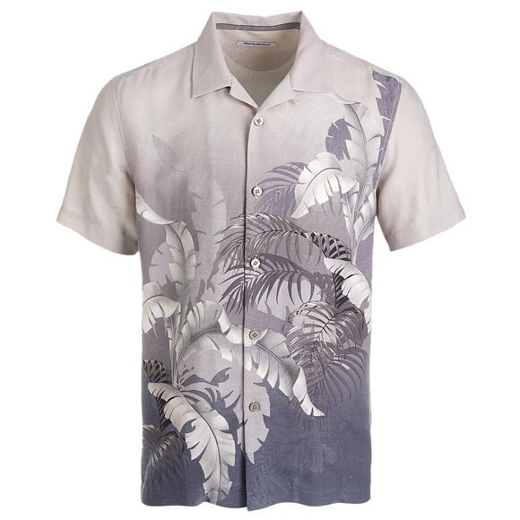 Tommy Bahama Mens Small Mystic Palm Floral-Print Jacquard Sil Camp Shirt - Picture 1 of 14